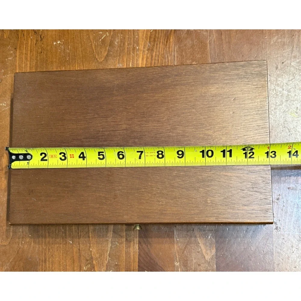 Vintage Wood Jewelry Box Made in Japan Blue Velvet Lining Ring Roll Organizer